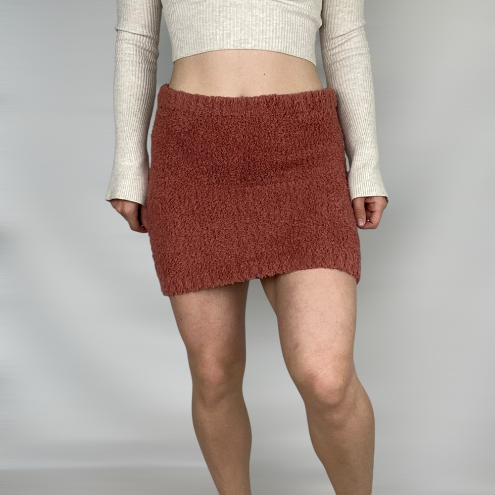 LOVERS + FRIENDS‎ Safya Fuzzy Mini Skirt in Mauve Casual Stretch Soft